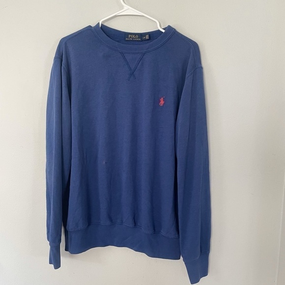 Polo Ralph Lauren Blue Crewneck Sweater | Old Money Preppy Classic - Picture 2 of 6